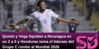 Quioto y Vega liquidan a Nicaragua en un 2 a 0 y Honduras toma el liderato del Grupo C rumbo al Mundial 2026