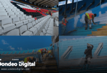 Estadio Nacional cambia de imagen: azul y blanco dominan sus graderías previo a las Fiestas Patrias